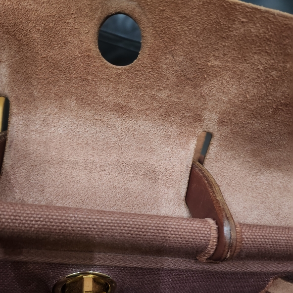 Hermes Herbag Backpack 2 Bags In 1 Brown Canvas And Leather Backpack/Handbag - Picture 6 of 16